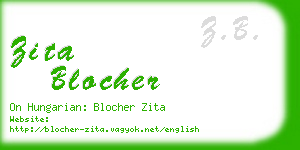 zita blocher business card